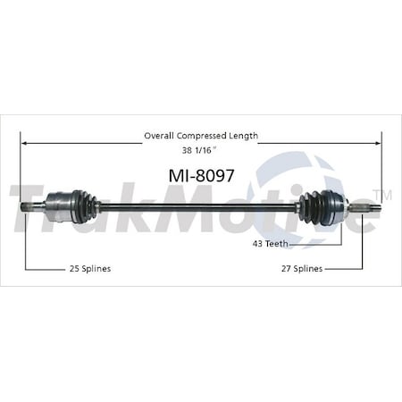 Surtrack Axle Cv Axle Shaft, Mi-8097 MI-8097